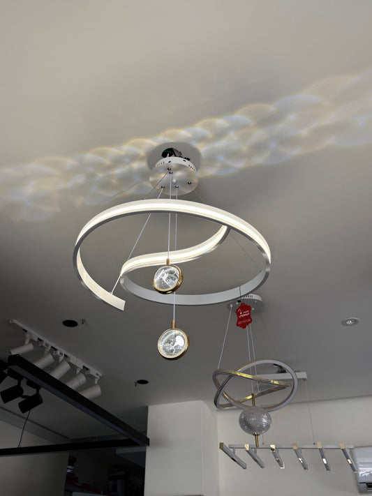 ثريا ليد ابيض 3 درجات اضاءة +ريموت