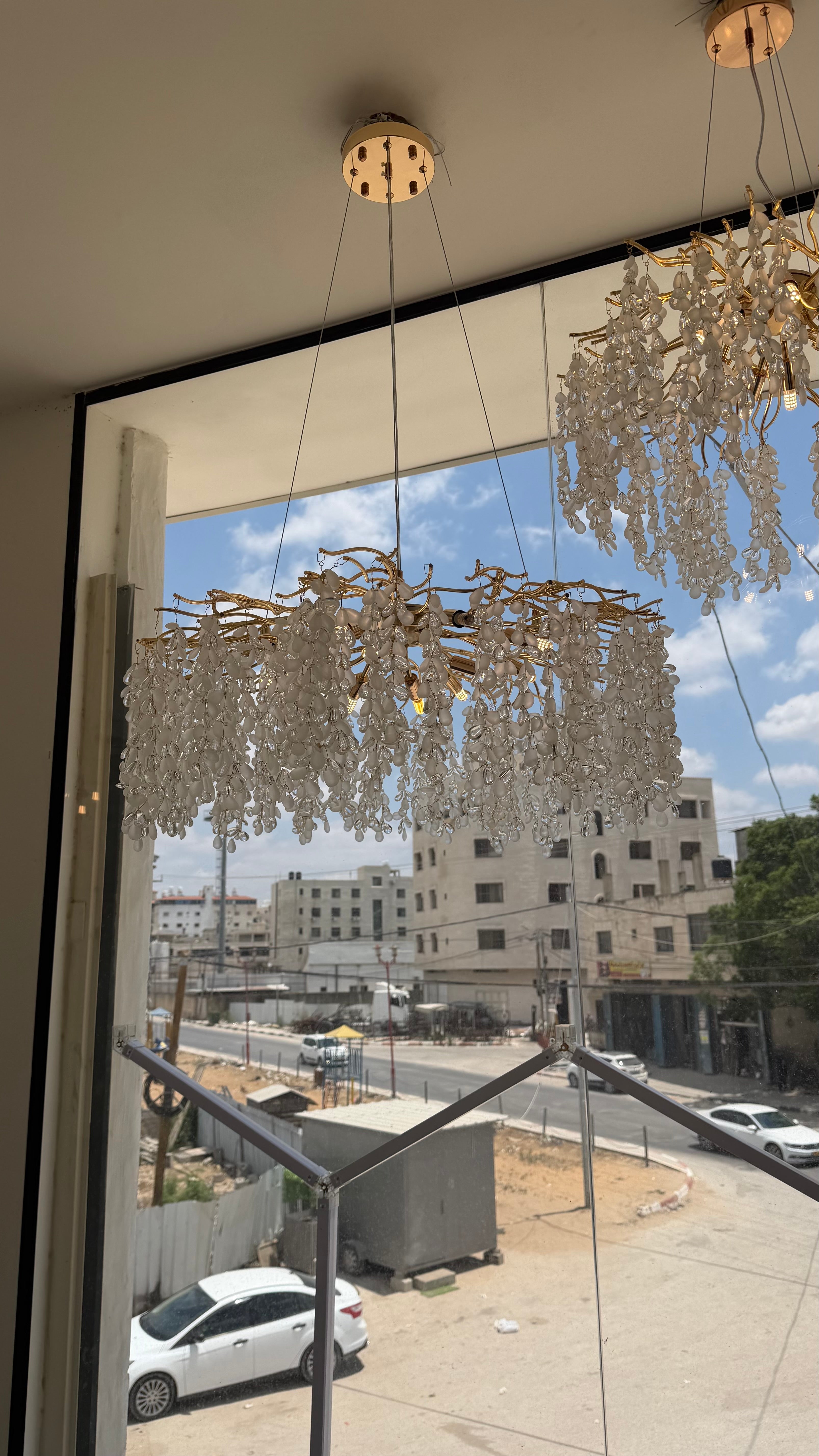 ثريا كريستال قطوف حجم 80سم  شامل لمبات