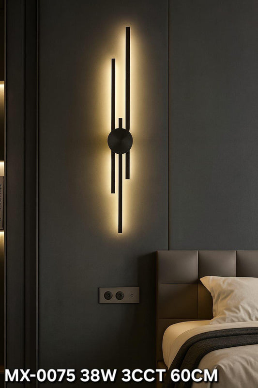 ثريا جدارية اسود ثلاث درجات اضاءة